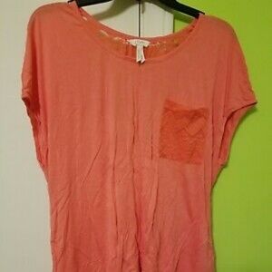 Candie's Coral Lace Back Blouse